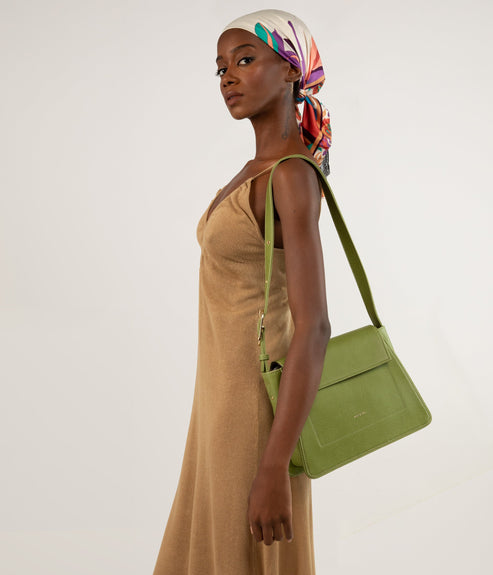 LEIA Vegan Shoulder Bag - Vintage | Color: Green - variant::frog