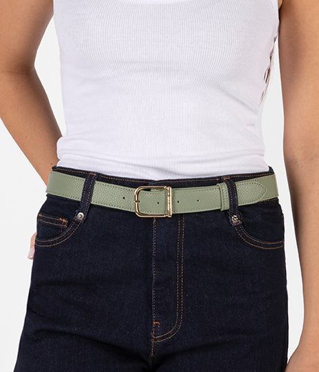 MEIR Vegan Leather Belt - Purity | Color: Olivine - variant::olivine