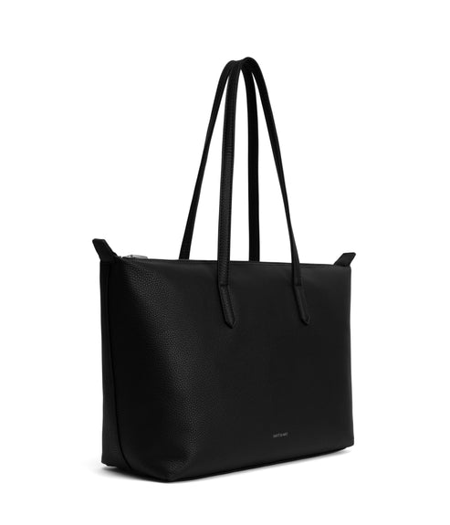 ABBI Vegan Tote Bag - Grain | Color: Black - variant::black