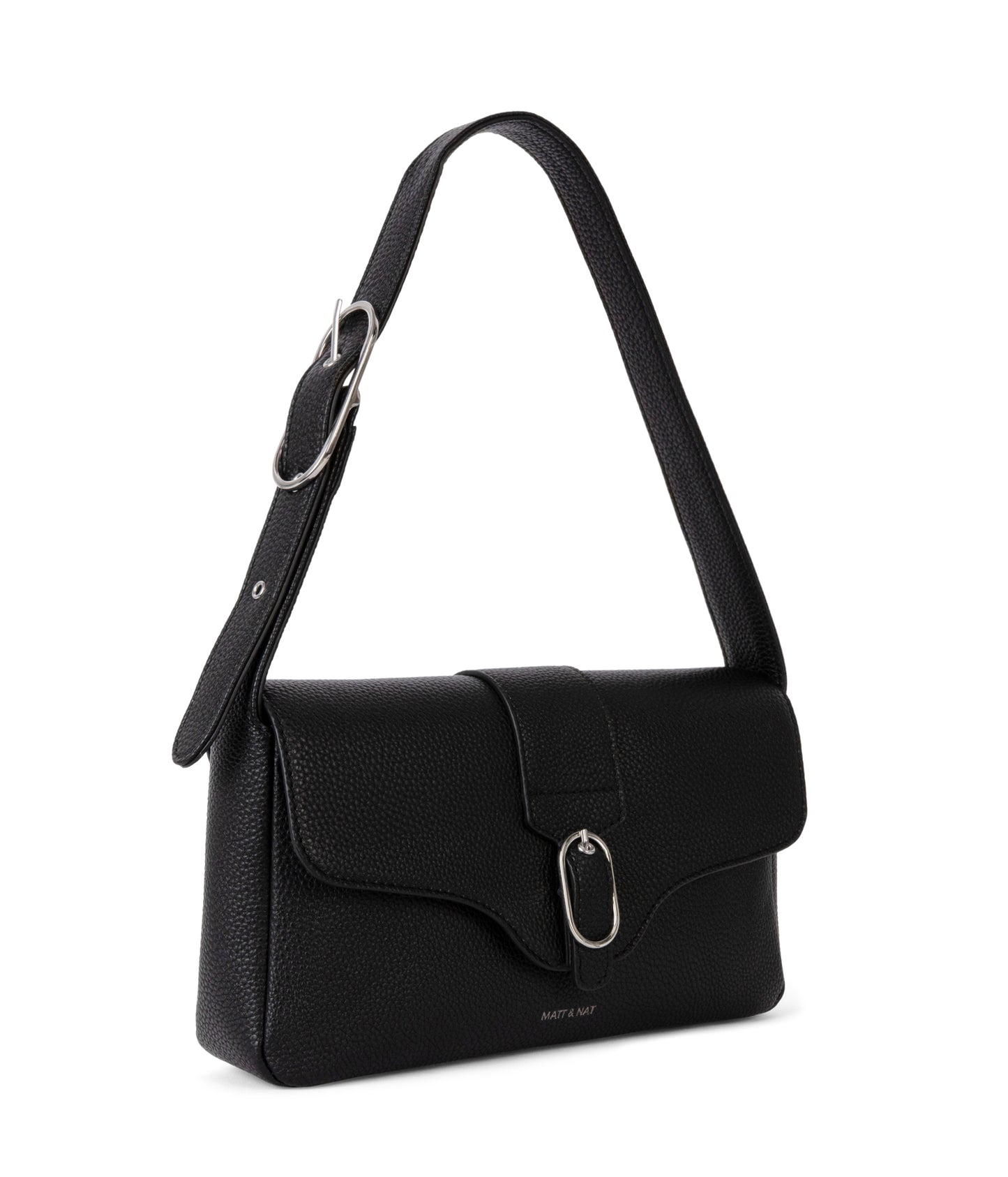 ISABELLE Vegan Shoulder Bag – Grain | Color: Black - variant::black