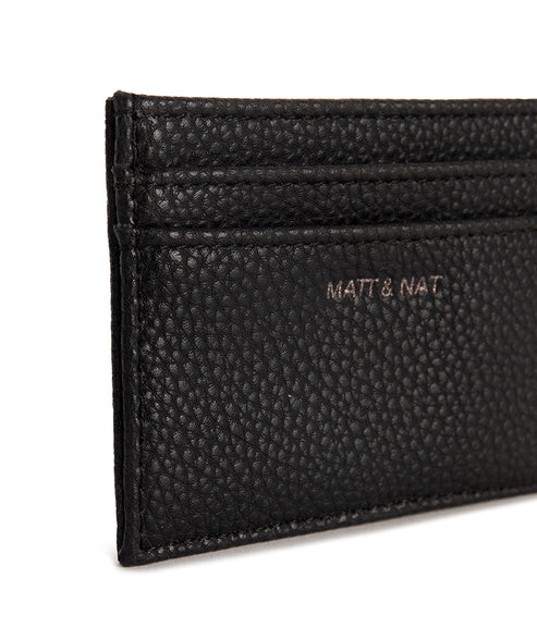 MAX Vegan Card Holder - Grain | Color: Black - variant::black