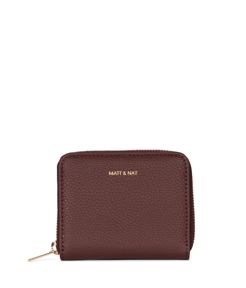 RUE Small Vegan Zip Wallet - Grain | Color: Cherry - variant::cherry
