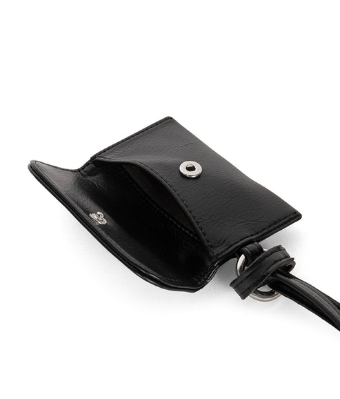 VALIN Vegan Card Holder - Grain | Color: Black - variant::black