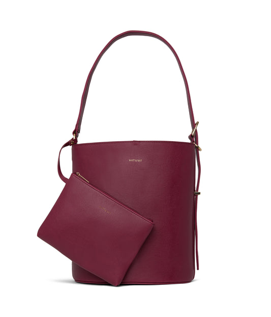 AZUR Vegan Bucket Bag - Vintage | Color: Purple - variant::garnet