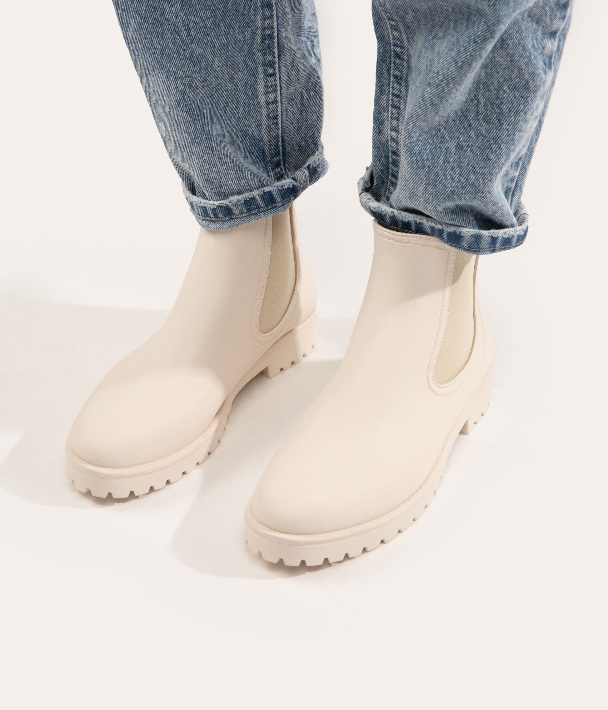 LANEY Women's Vegan Rain Boots | Color: Off White - variant::maofwh