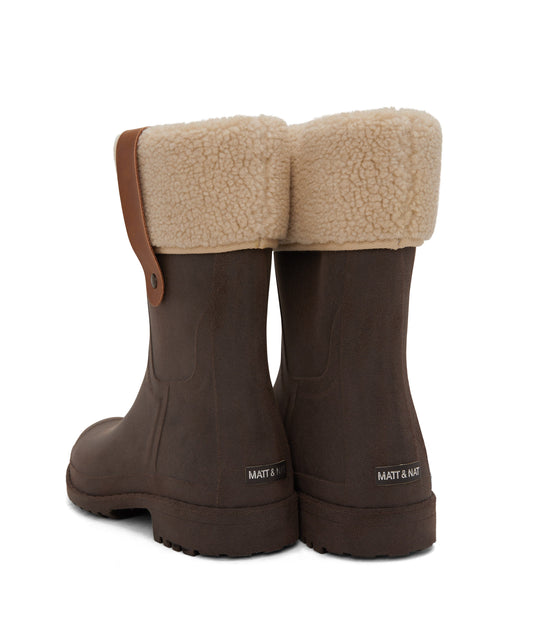 MARIA Women's Vegan Rain Boots | Color: Brown - variant::brown