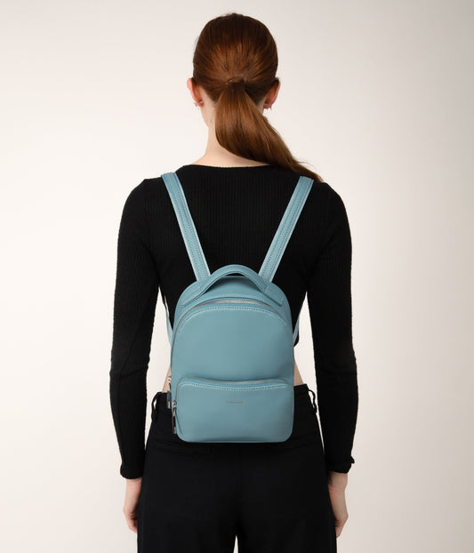 CAROSM Small Vegan Backpack - Sol | Color: Blue - variant::canal