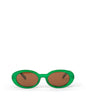 MIELA-2 Recycled Oval Sunglasses | Color: Green, Brown - variant::green