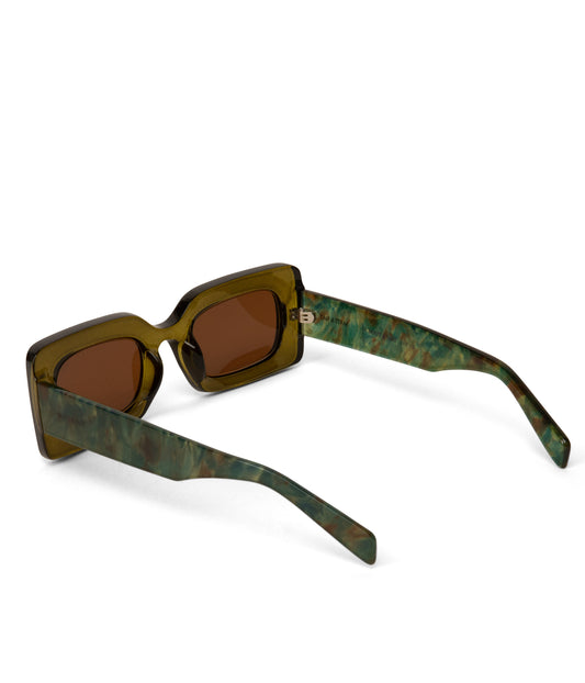IVVY-2 Recycled Rectangle Sunglasses | Color: Green, Brown - variant::olive