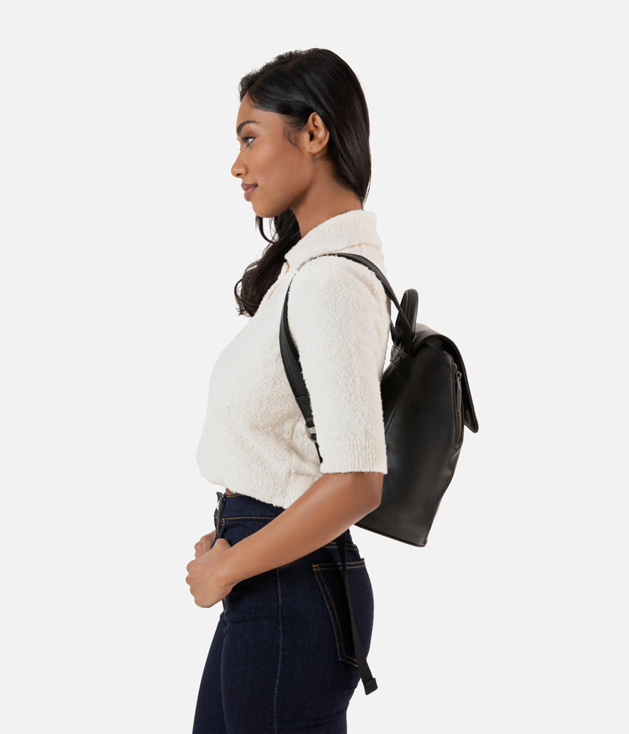 FABI MINI Vegan Backpack - Arbor | Color: Black - variant::black