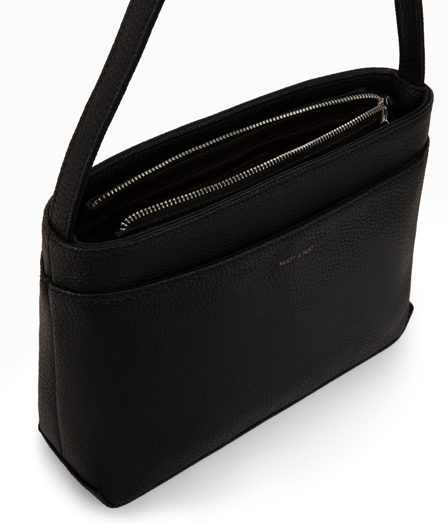 LUISA Vegan Shoulder Bag - Purity | Color: Black - variant::black