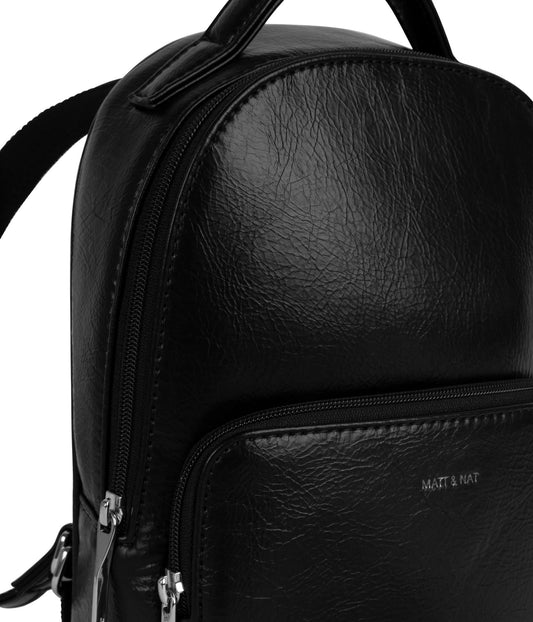 CAROSM Small Vegan Backpack - Theme | Color: Black - variant::black