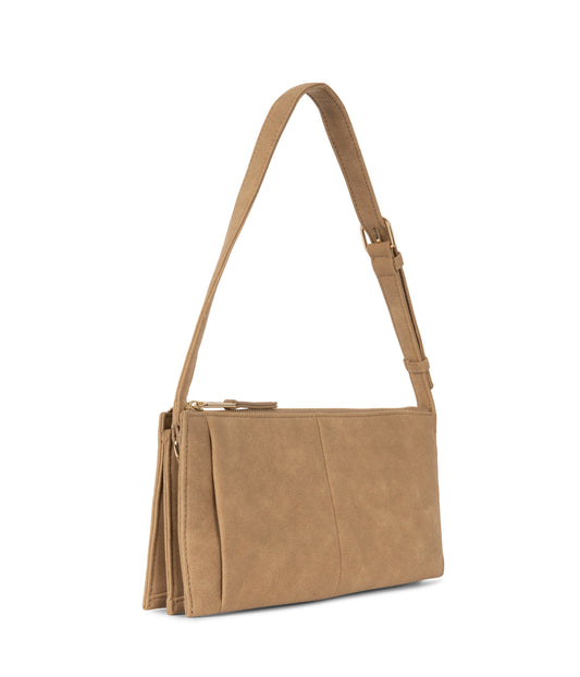 SAIGE Vegan Shoulder Bag – Solstice | Color: Latte - variant::latte