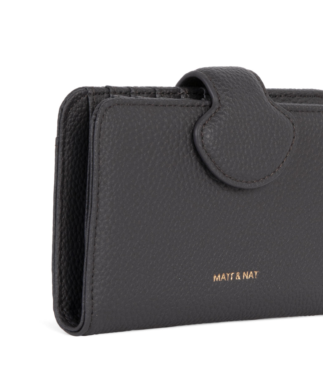 FLOATSM Small Vegan Wallet - Grain | Color: Coal- variant::coal