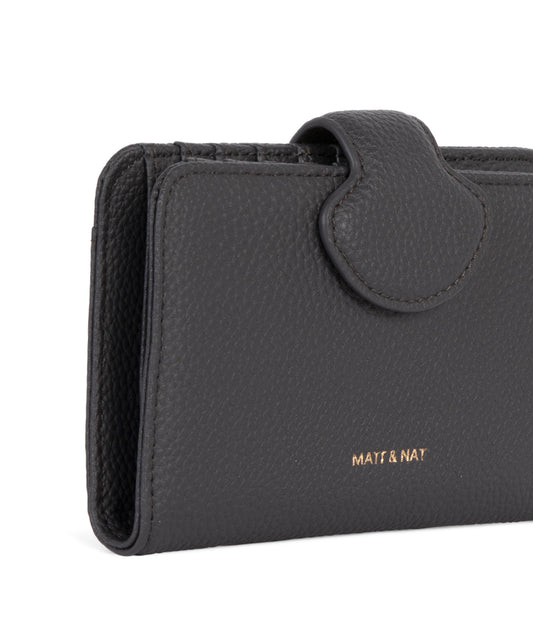 FLOATSM Small Vegan Wallet - Grain | Color: Coal- variant::coal