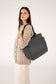 IONA Vegan Tote Bag - Grain | Color: Black - variant::black