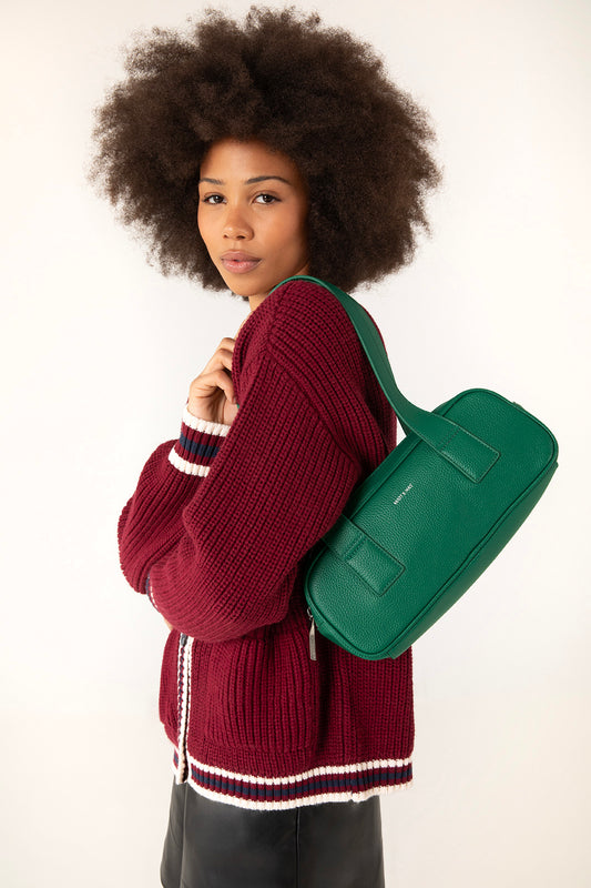 LEMUR Vegan Satchel – Grain | Color: Black - variant::black