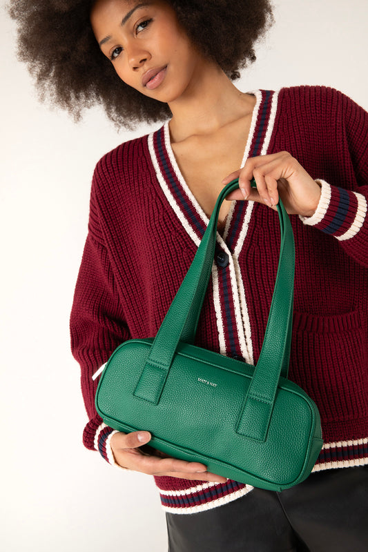 LEMUR Vegan Satchel – Grain | Color: Black - variant::black