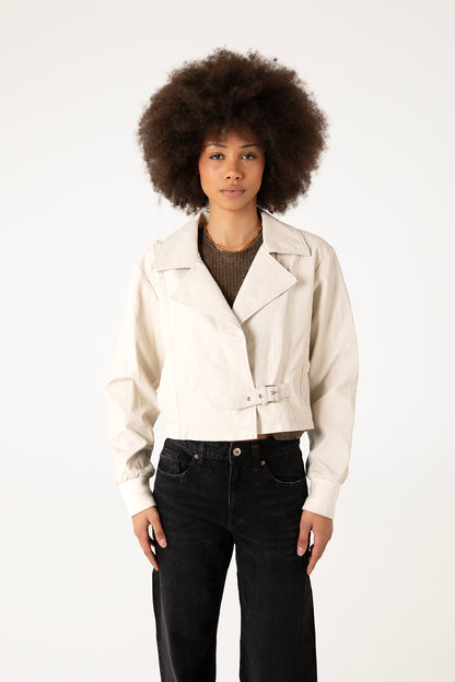 SESSA Women's Vegan Biker Jacket | Color: Black - variant::black