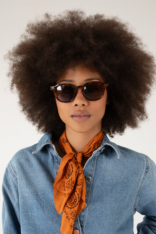 NIKA Round Foldable Sunglasses | Color: Tortoise - variant::tortoise