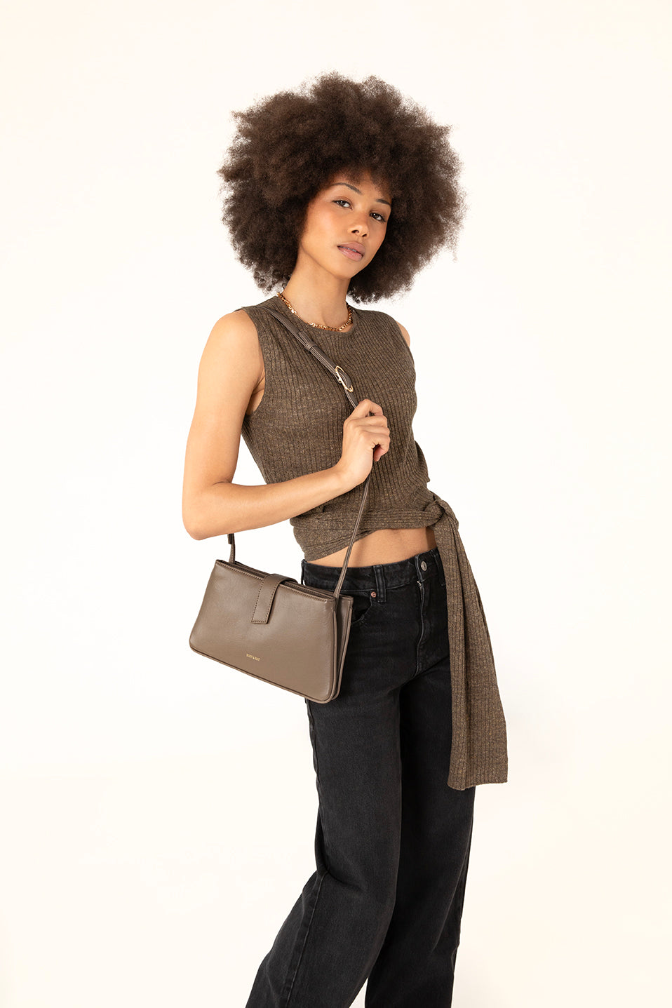 ADELINE Vegan Crossbody Bag - Theme | Color: Coffee - variant::coffee
