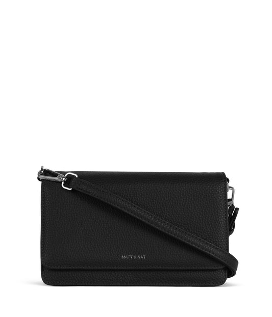 BEE Vegan Crossbody Bag - Grain | Color: Black - variant::black