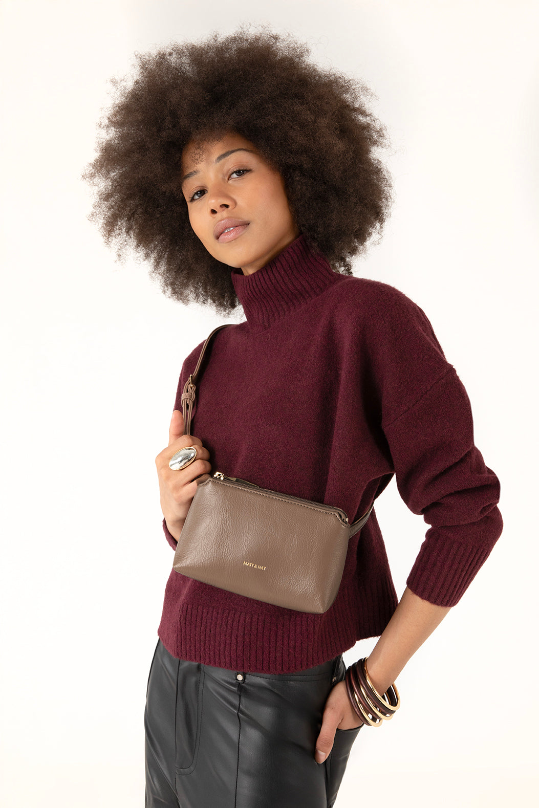 PETEL Vegan Belt Bag – Theme | Color: Black - variant::black