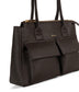 JORDI Vegan Tote Satchel – Grain | Color: Fudge - variant::fudge