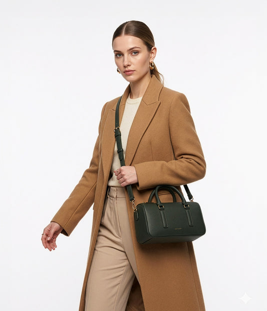 LUCE Vegan Crossbody Bag - Grain | Color: Fudge - variant::fudge