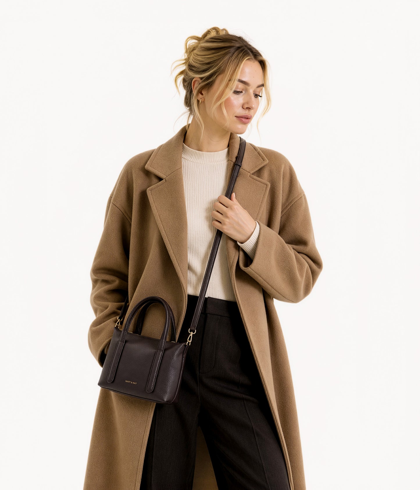 MOLA Vegan Crossbody Bag - Grain | Color: Fudge - variant::fudge