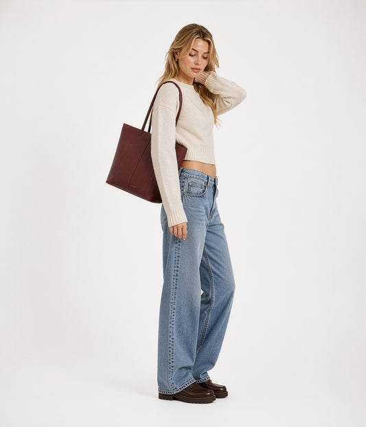 NATALIA Vegan Tote Bag – Grain | Color: Fudge - variant::fudge