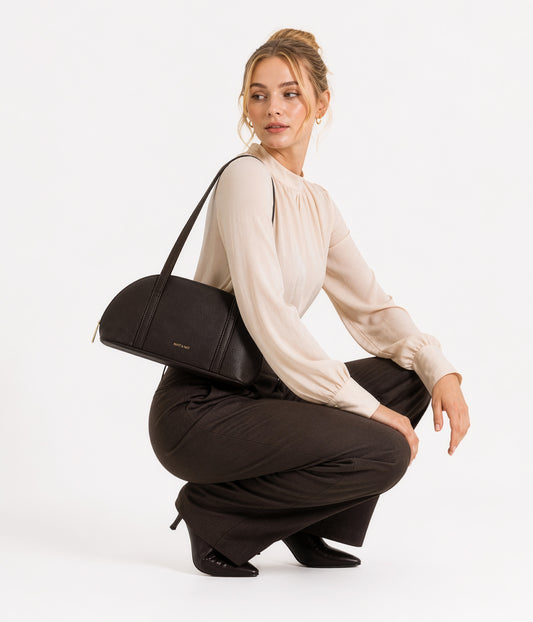 REA Vegan Satchel - Grain | Color: Fudge - variant::fudge