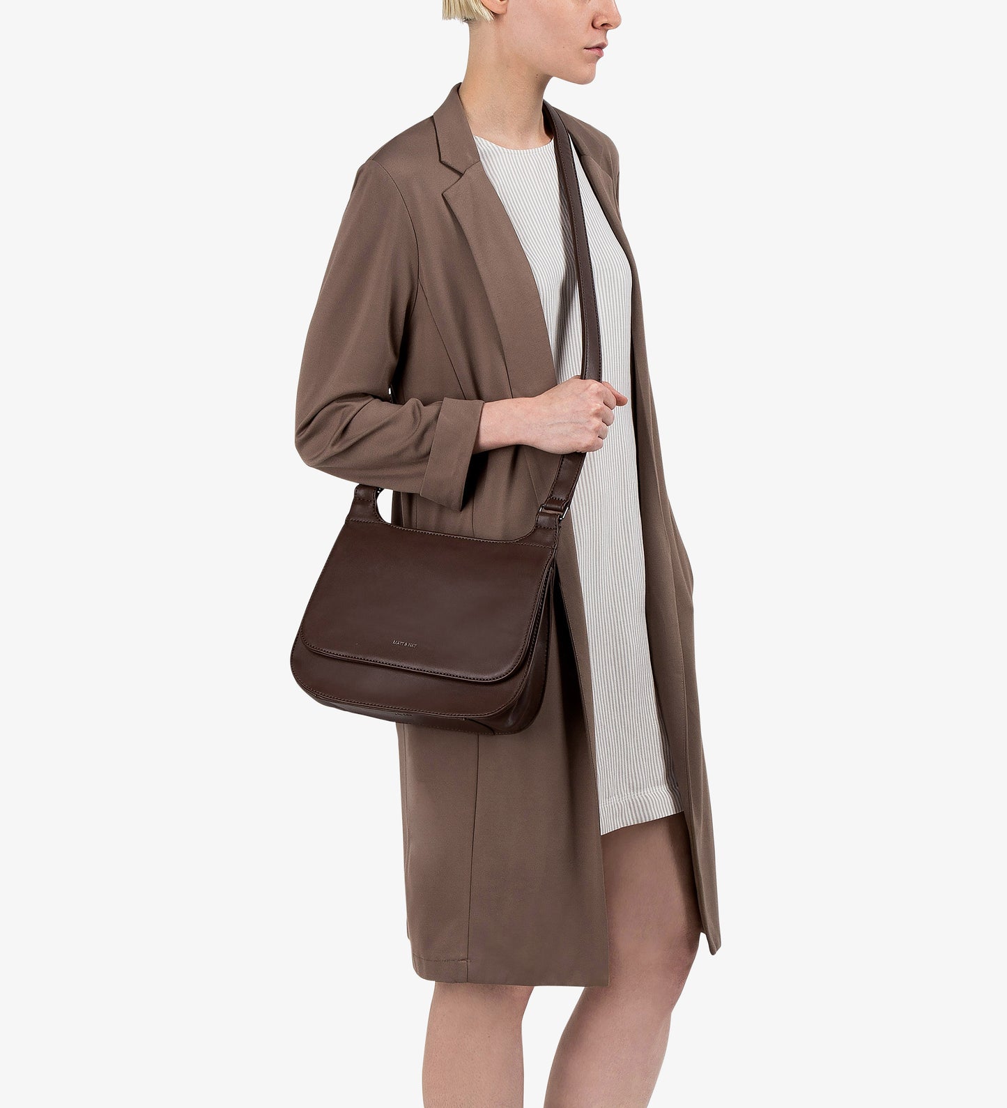 LUNA Vegan Saddle Bag - Loom | Color: Brown - variant::soil