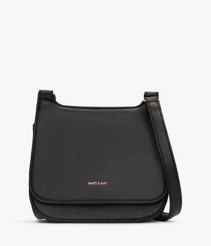 LUNA MINI Vegan Saddle Bag - Loom | Color: Black - variant::blackr