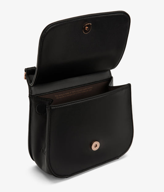 LUNA MINI Vegan Saddle Bag - Loom | Color: Black - variant::blackr