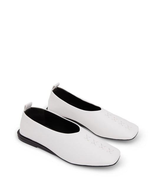 LIA Vegan Flats | Color: White - variant::white