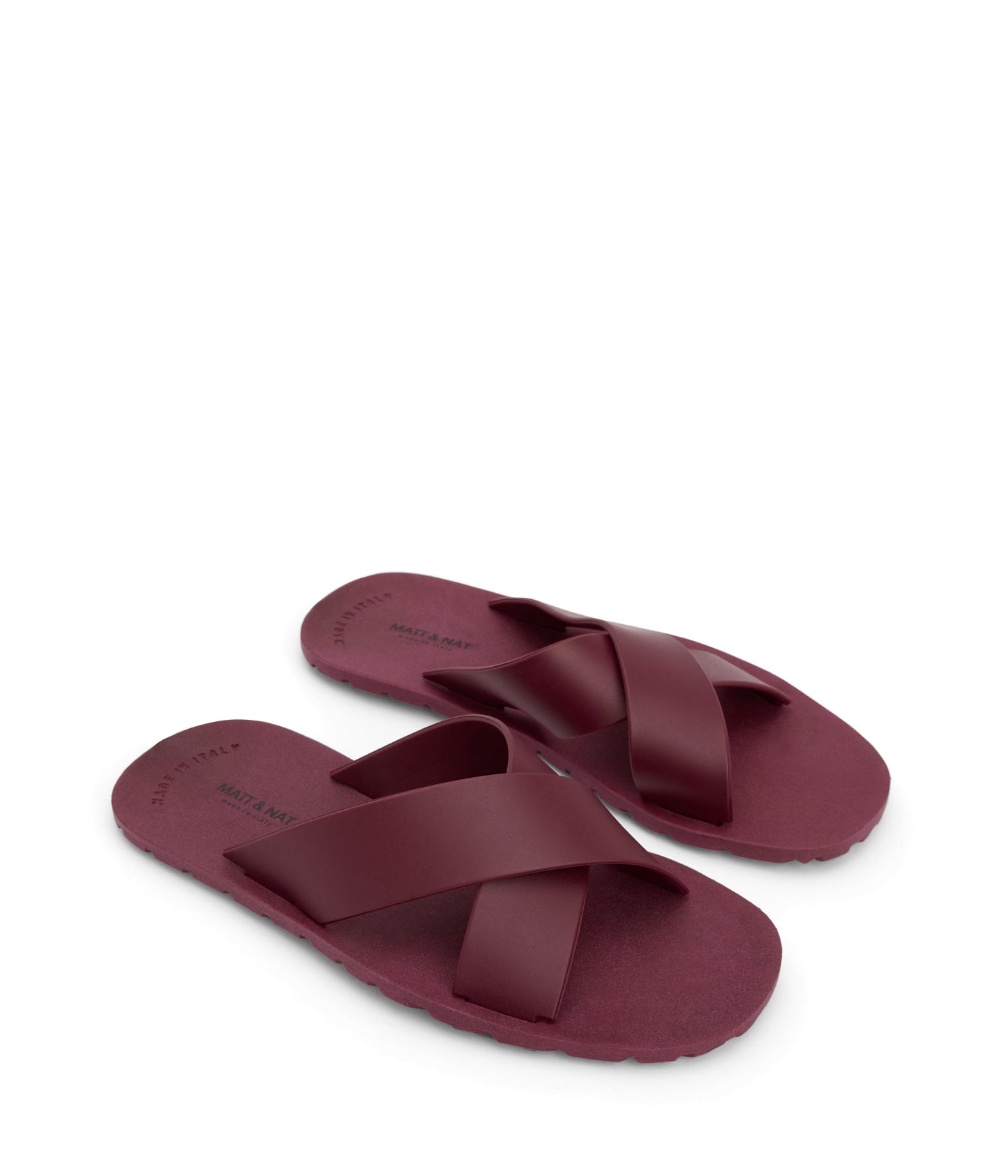 LORENA Vegan Cross Sandals | Color: Purple - variant:berry