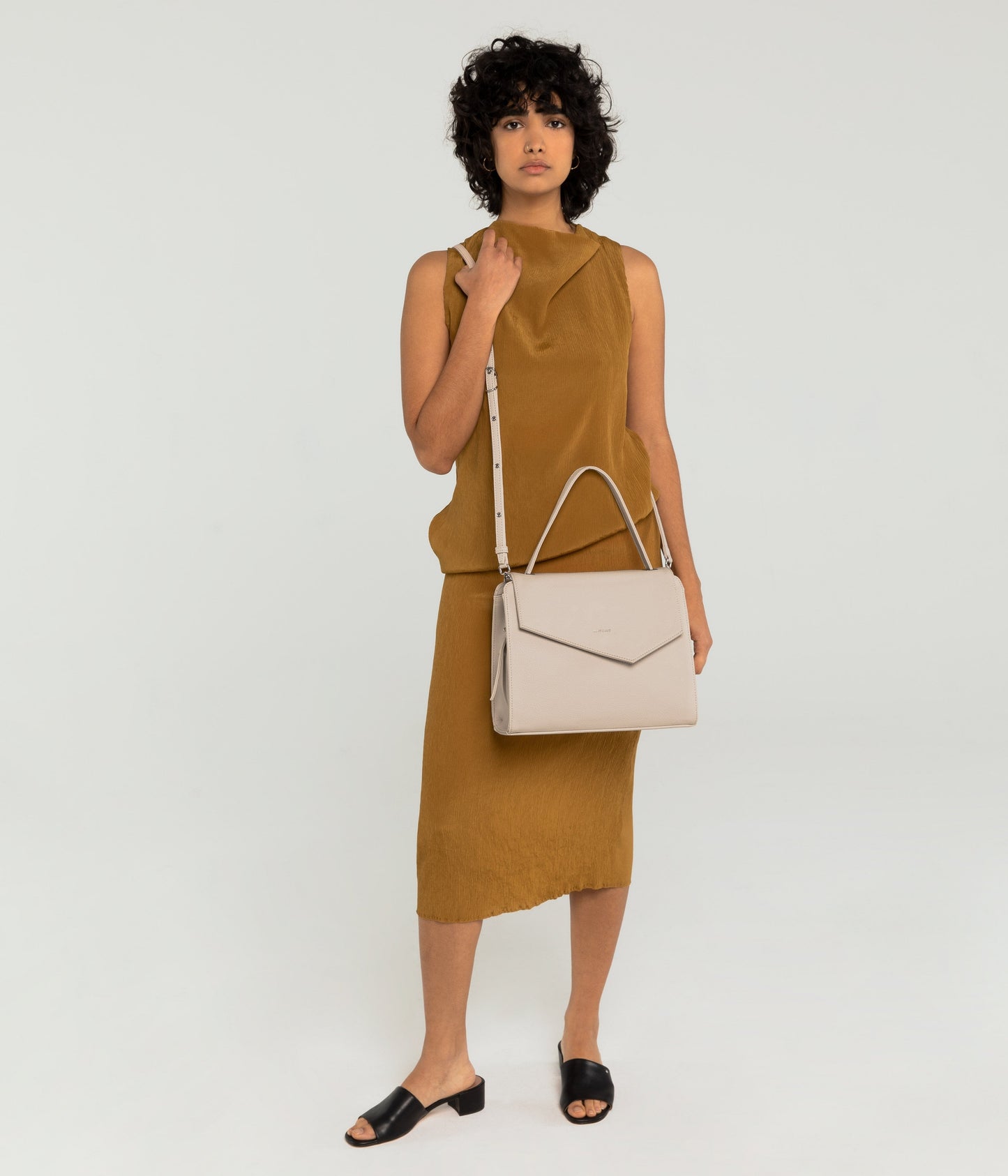 MINJI Vegan Satchel - Purity | Color: Tan - variant::carotene