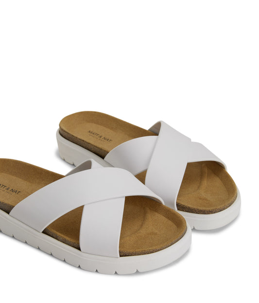 MANDI Women's Vegan Sandals | Color: White - variant::white