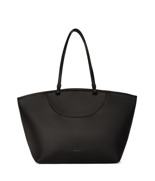 Black Woven Vegan Leather Shopper Bag Large Handbag Soft Purse for