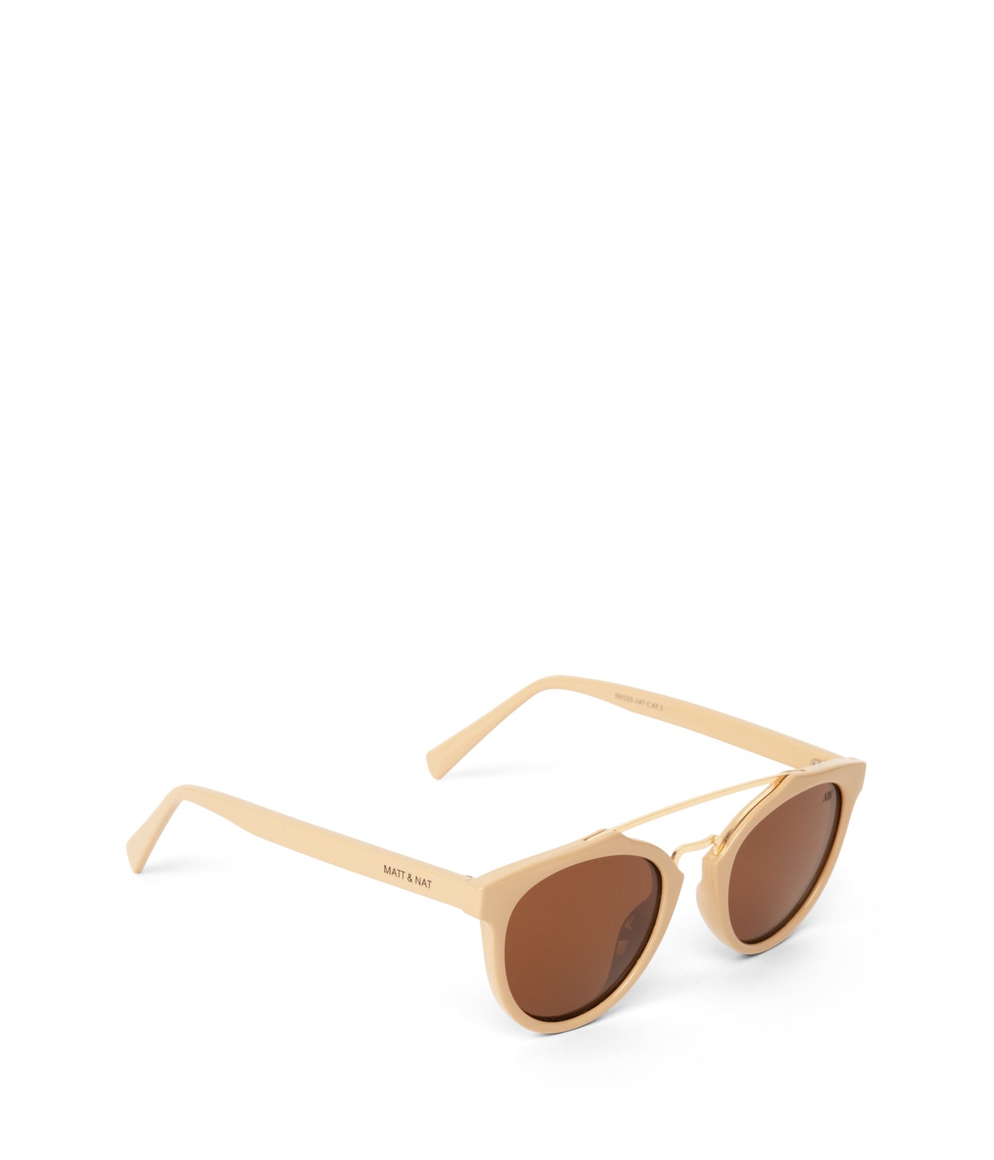 ALDIE-2 Round Recycled Sunglasses | Color: White, Brown - variant::nude