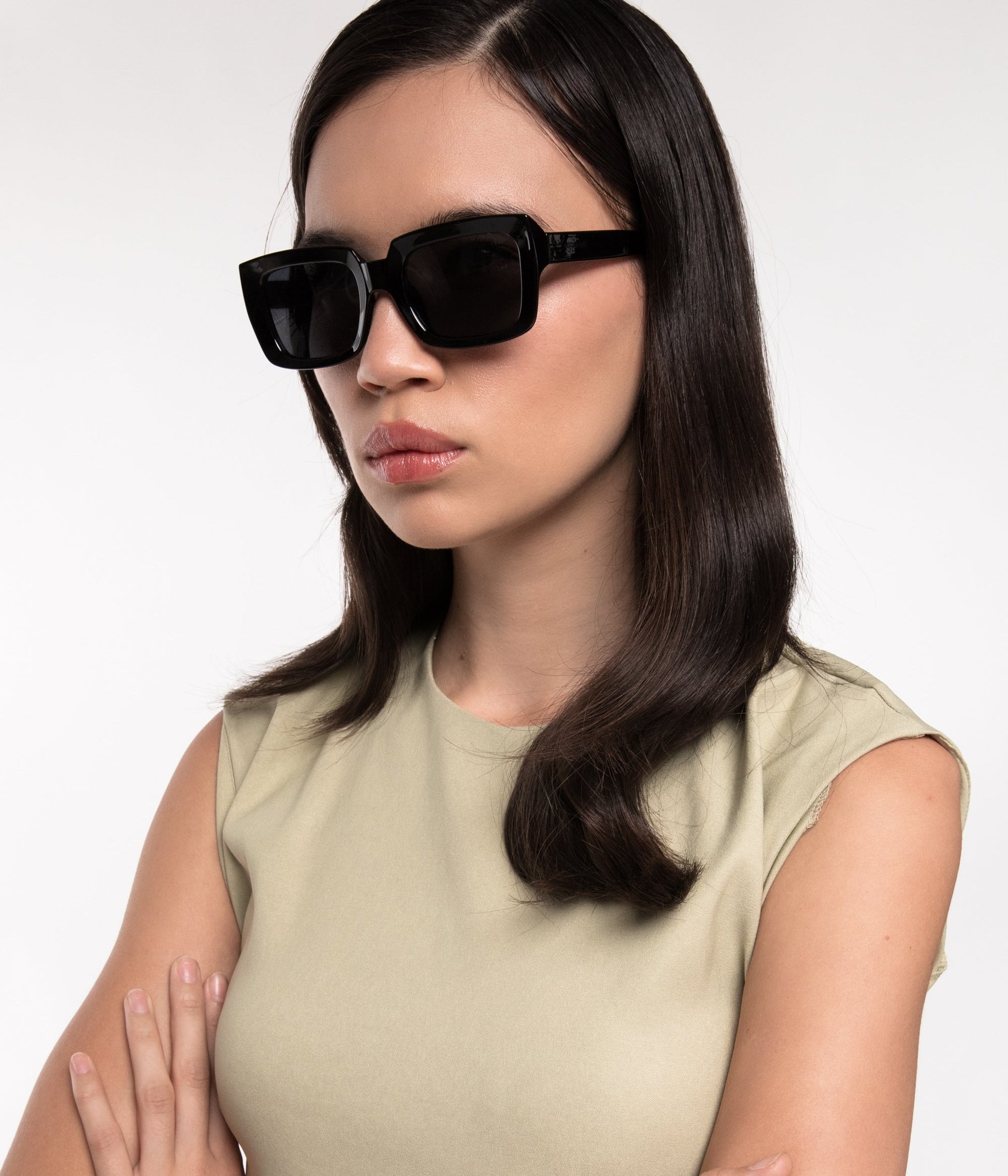 CERA-2 Recycled Rectangle Sunglasses | Color: Black, Grey - variant::black