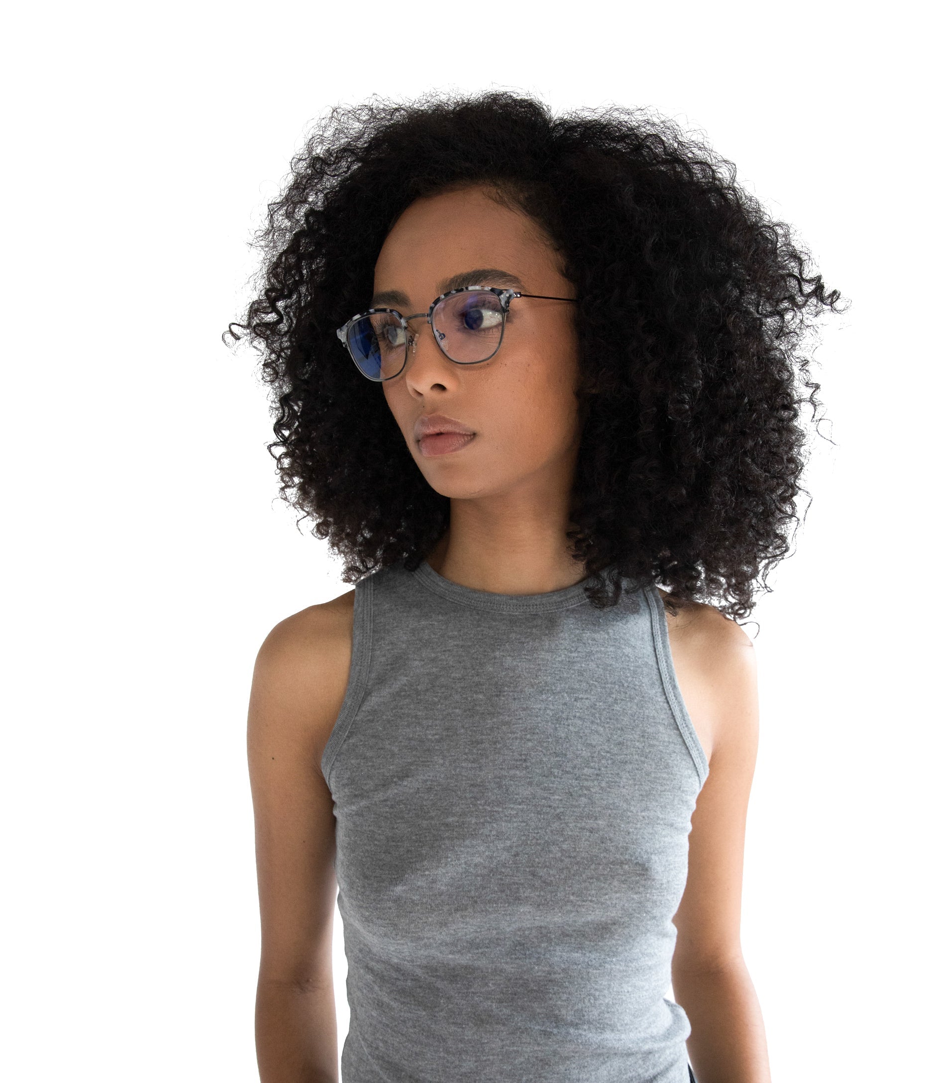 KANNA-3 Recycled Clubmaster Reading Glasses | Color: Grey - variant::gunmetal
