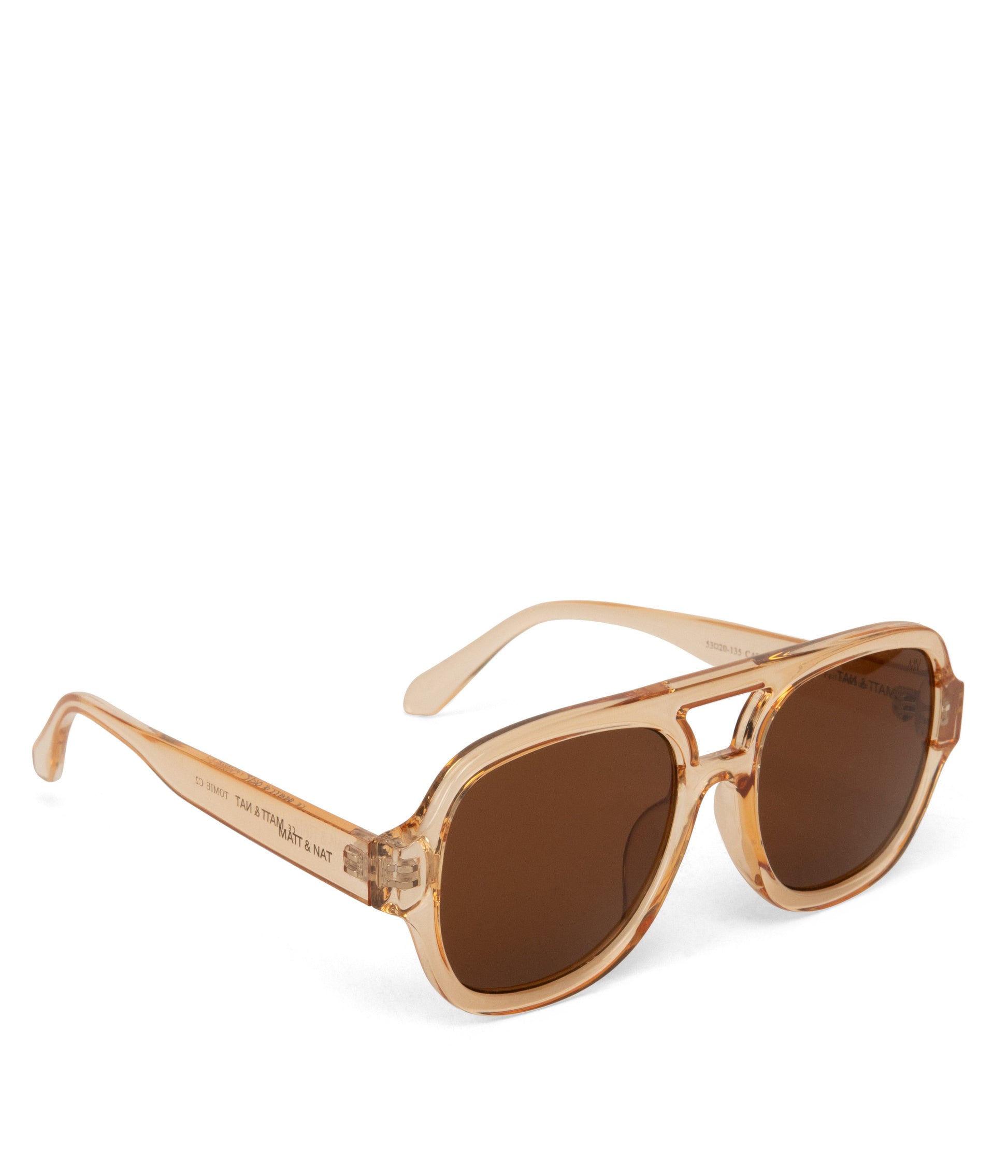 CHOI-2 Recycled Aviator Sunglasses | Color: White, Brown - variant::nude