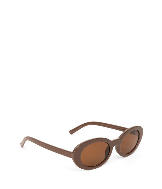 MIELA-2 Recycled Oval Sunglasses | Color: Brown - variant::brown