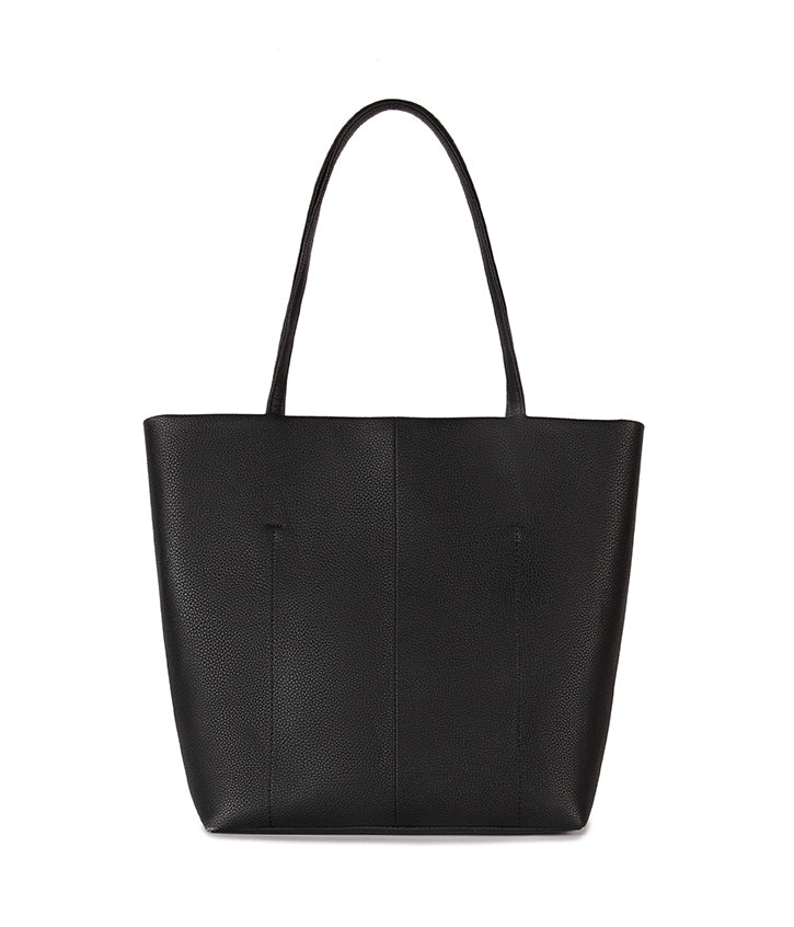 NATALIA Vegan Tote Bag – Grain | Color: Black - variant::black