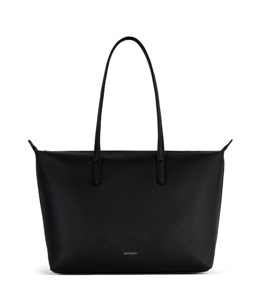 ABBI Vegan Tote Bag - Grain | Color: Black - variant::black