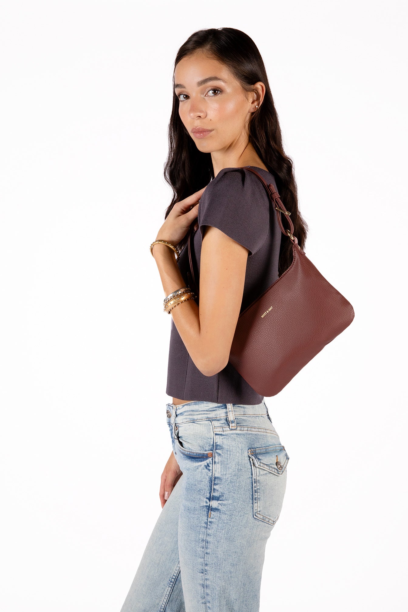 JINA Vegan Shoulder Bag – Grain | Color: Olivine - variant::olivine