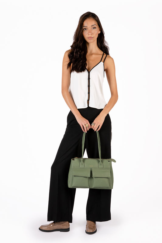JORDI Vegan Tote Bag – Grain | Color: Black - variant::black