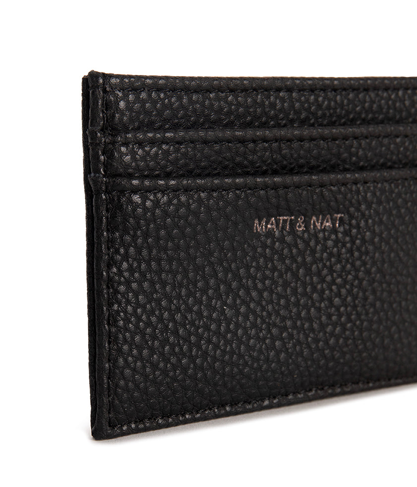 MAX Vegan Card Holder - Grain | Color: Black - variant::black